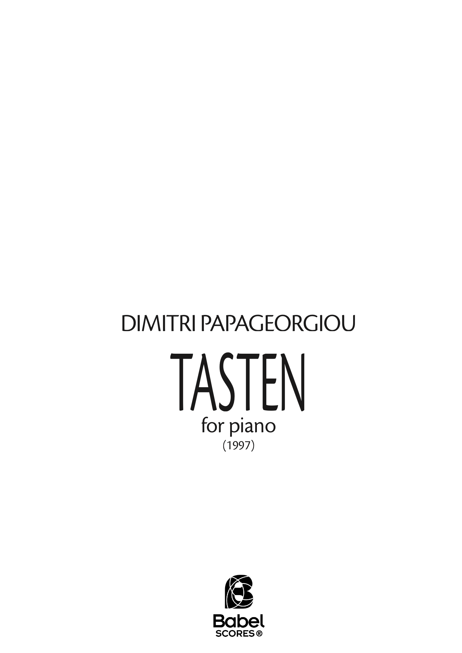 Tasten for pianoDimitri Papageorgiou A4z